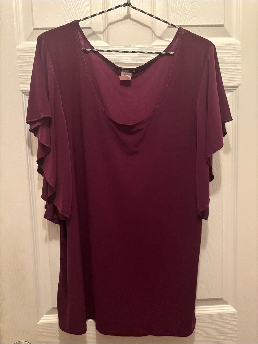 Star Vixen Plum Flutter Sleeve Tunic Top